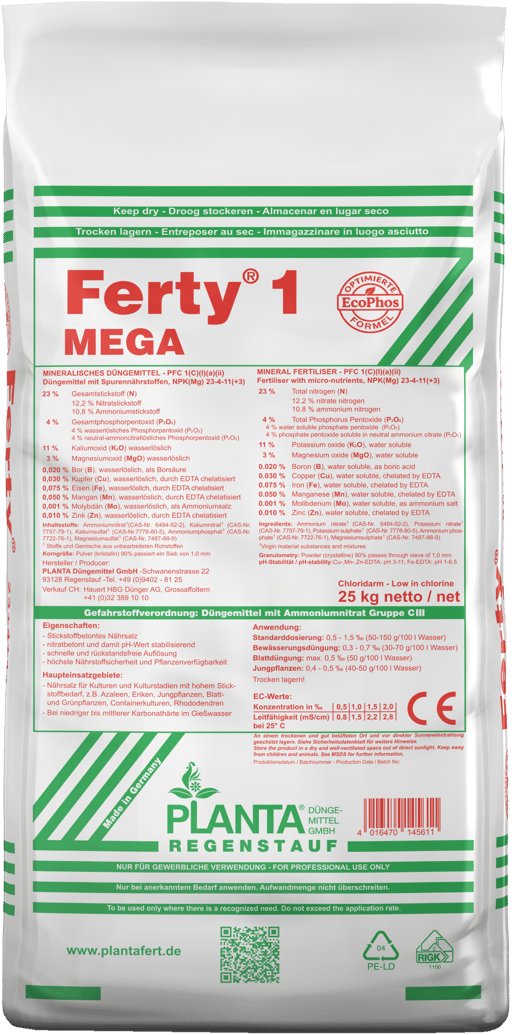 Packshot 896625, 4016470145611, Planta, Ferty 1 Mega, EcoPhos 25 kg