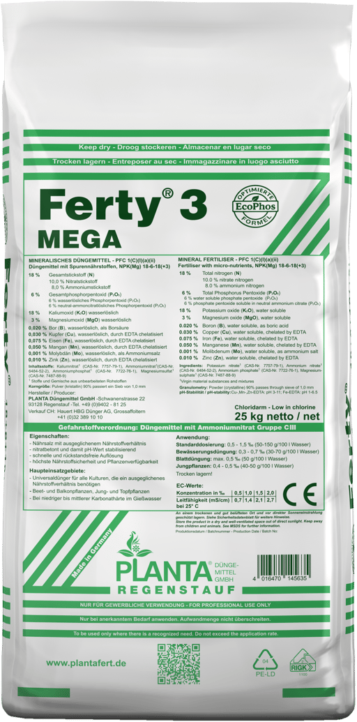 Packshot 896825, 4016470145635, Planta, Ferty 3 Mega, EcoPhos, 25 kg