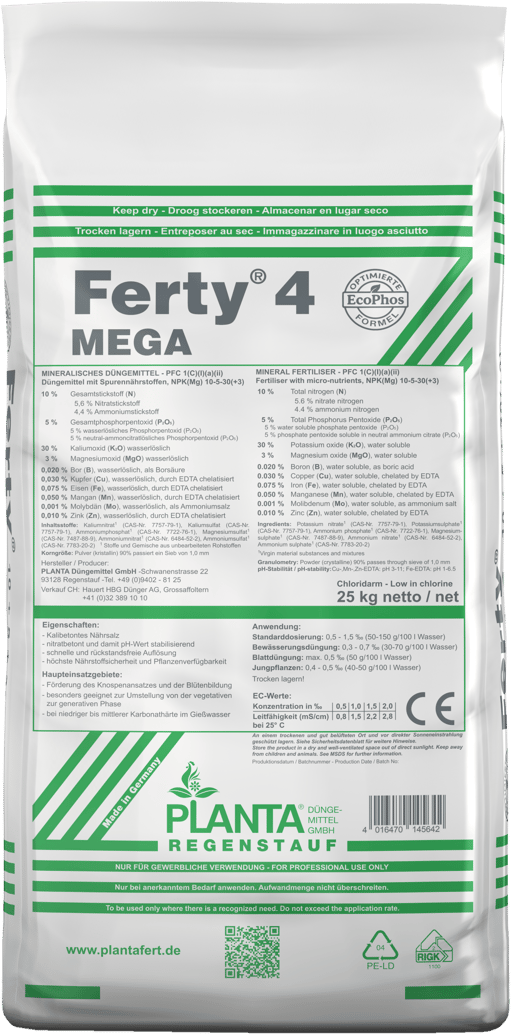 Packshot 896925, 4016470145642, Planta, Ferty 4 Mega, EcoPhos, 25 kg