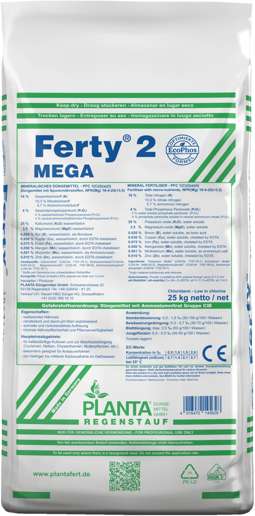 Packshot 896725, 4016470145628, Planta, Ferty 2 Mega, EcoPhos, 25 kg