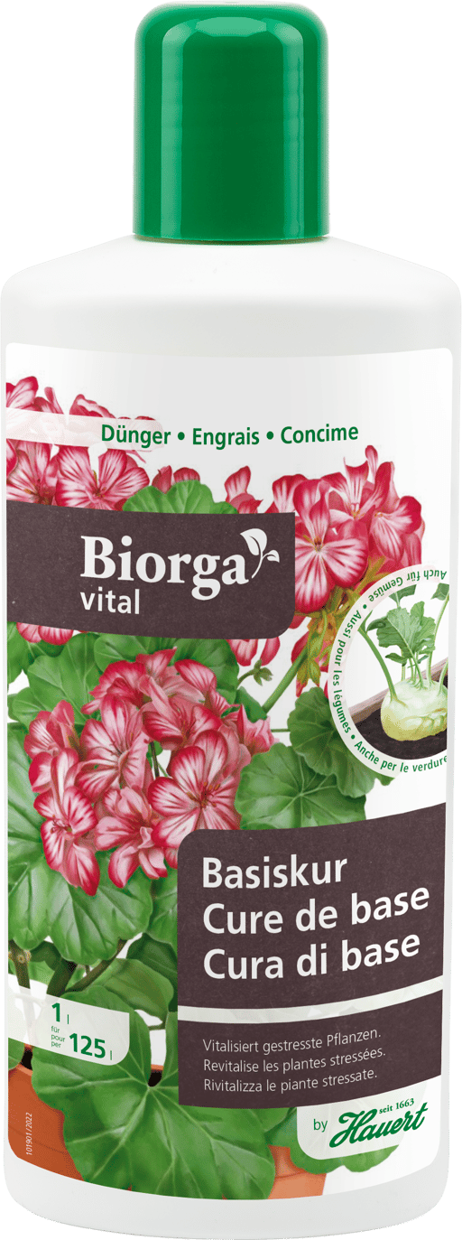 Eine Flasche mit Flüssigdünger für Pflanzen in Stresssituationen
