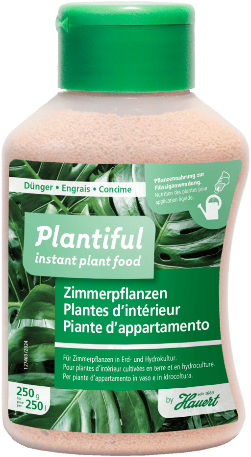 Eine Flasche mit Dünger für alle Zimmerpflanzen