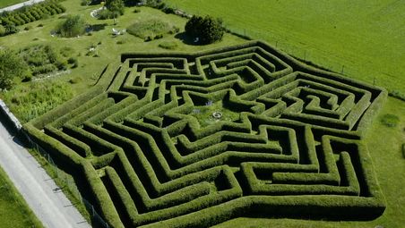 Sternförmiges Labyrinth von oben